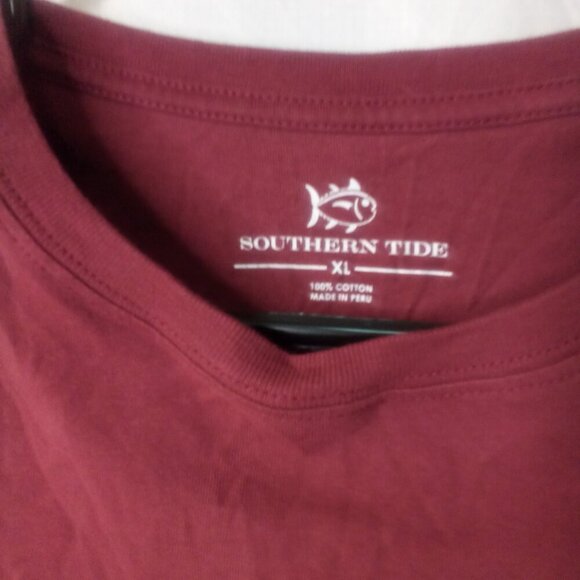 Southern Tide Mississippi State Shirt XL Go Dawgs Short Sleeve Pocket Red - Picture 9 of 14
